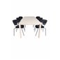 Slider Extension Table, White Wash, 170 + 40 + 40cm + Arrow nojatuoli, Mustat jalat, Black Velvet_6