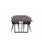 Padang Dining Table - 250*100*H76 - Dark Teak / Black, Arctic Dining Chair - Black Legs - Blue Plastic_6