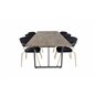 Padang Dining Table - 250*100*H76 - Dark Teak / Black, Arrow armchair - Brass Legs - Black Velvet_6