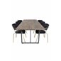 Padang Dining Table - 250*100*H76 - Dark Teak / Black, Arrow armchair - Brass Legs - Black Velvet_6