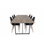 Padang Dining Table - 250*100*H76 - Dark Teak / Black, Polar Dining Chair - Walnut Legs - Black Fabric_6