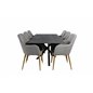 Padang Dining Table - 250*100*H76 - Dark Teak / Black, Art Armchair - Brown / Black_6