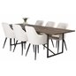 Padang Dining Table - 250*100*H76 - Dark Teak / Black, Comfort Dining Chair - Beige / Black_6