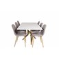 Piazza Dining Table - 180*90*75 - White / Oak, Polar Dining Chair - Grey / Oak_6