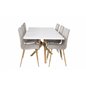 Piazza Dining Table - 180*90*75 - White / Oak, Windu Lyx Dining Chair - Light Grey / Oak_6