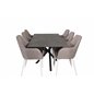 Piazza Dining Table - 180*90*75 - spraystone / Black, Comfort Dining Chair - Grey / White_6