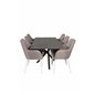 Piazza Dining Table - 180*90*75 - spraystone / Black, Comfort Dining Chair - Grey / White_6