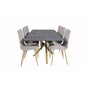 Piazza Dining Table - 180*90*75 - Spraystone / Oak, Windu Lyx Dining Chair - Light Grey / Oak_6