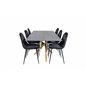 Piazza Dining Table - 180*90*75 - Spraystone / Oak, Polar Dining Chair - Black legs / Black Velvet (ersätter 19902-888)_6