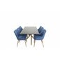 Piazza Dining Table - 180*90*75 - Black / Oak, Plaza Dining Chair - Blue / Oak_6