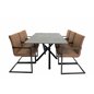 Piazza Dining Table - 180*90*75 - spraystone / Black, Art Armchair - Brown / Black_6