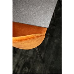 Piazza Dining Table - 180*90*75 - spraystone / Black, Velvet Dining Chair - Orange / Black_6