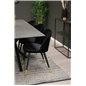 Piazza Dining Table - 180*90*75 - spraystone / Black, Velvet Dining Chair Brass - Black / Black_6