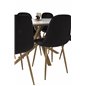 Piazza Dining Table - 180*90*75 - White / Oak, Polar Dining Chair - Black / Oak_6