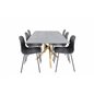 Piazza Dining Table - 180*90*75 - Spraystone / Oak, Arctic Dining Chair - Black Legs - Black Plastic_6