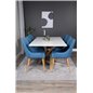 Piazza Dining Table - 180*90*75 - White / Oak, Plaza Dining Chair - Blue / Oak_6