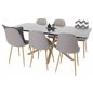 Piazza Dining Table - 180*90*75 - Black / Oak, Polar Dining Chair - Grey / Oak_6