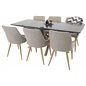 Piazza Dining Table - 180*90*75 - Black / Oak, Plaza Dining Chair - Light Grey / Oak_6