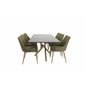 Piazza Dining Table - 180*90*75 - Black / Oak, Plaza Dining Chair - Green / Oak_6