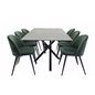 Piazza Dining Table - 180*90*75 - spraystone / Black, Velvet Dining Chair - Green / Black_6