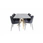 Piazza Dining Table - 180*90*75 - Spraystone / Oak, Wrinkles Dining Chair - Black Legs - Black Velvet_6