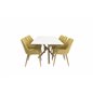 Piazza Dining Table - 180*90*75 - White / Oak, Plaza Dining Chair - Yellow / Oak_6