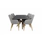 Piazza Dining Table - 180*90*75 - Spraystone / Oak, Comfort Dining Chair - Light Grey / Oak_6