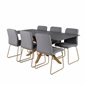 Piazza Dining Table - 180*90*75 - Spraystone / Oak, Mace Dining Chair - Grey / Oak_6