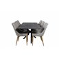 Piazza Dining Table - 180*90*75 - spraystone / Black, Leone Dining Chair - Light Grey / Oak_6