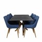 Piazza Dining Table - 180*90*75 - Spraystone / Oak, Plaza Dining Chair - Blue / Oak_6