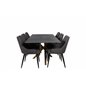 Piazza Dining Table - 180*90*75 - Spraystone / Oak, Plaza Dining Chair - Dark Grey / Black_6