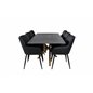 Piazza Dining Table - 180*90*75 - Spraystone / Oak, Comfort Dining Chair - Black / Black_6