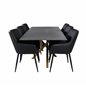 Piazza Dining Table - 180*90*75 - Spraystone / Oak, Comfort Dining Chair - Black / Black_6