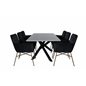 Piazza Dining Table , Black Grey Veneer+Pippi Chair , Distressed Copper Black Velvet_6