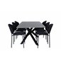 Piazza Dining Table , Black Grey Veneer+Vault Dining Chair , Black Legs , Black Fabric_6