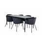 Pelle Dining Table - Black / black Black+Berit Chair - Black / Black Velvet_6