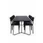 Pippi Dining Table , Black Black Veneer+Polly Dining Chair , Black Black_6