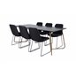 Pippi Dining Table , Distressed Copper Black Veneer+Muce Dining Chair , Black Legs , Black Fabric_6