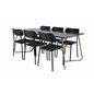 Pippi Dining Table , Distressed Copper Black Veneer+Polly Dining Chair , Black Black_6