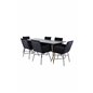 Pippi Dining Table , Distressed Copper Black Veneer+Pippi Chair , Black Black Velvet_6