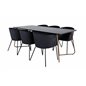 Pippi Dining Table , Distressed Copper Black Veneer+Berit Chair , Black Black Velvet_6