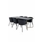 Pippi Dining Table , Distressed Copper Black Veneer+Berit Chair , Black Black Velvet_6