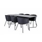 Pippi Dining Table - Black / Black Veneer+Berit Chair - Black / Black Velvet_6