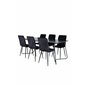 Pippi Dining Table - Black / Black Veneer+Windu Lyx Chair - Black / Black Velvet_6