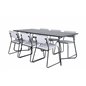 Pippi Dining Table - Black / Black Veneer+Kenth Chair - Black / Light Grey Velvet_6