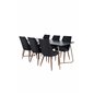 Pippi Dining Table , Distressed Copper Black Veneer+Leone Dining Chair , Walnut legs , Black Fabric_6