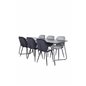 Pippi Dining Table - Black / Black Veneer+Emma Chair - Black / Black and Light Grey Black Velvet in Back Grey Velvet in front_6