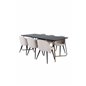 Pippi Dining Table , Distressed Copper Black Veneer+Velvet Stitches Chair , Black Beige Velvet_6