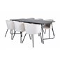 Pippi Dining Table - Black / Black Veneer+Berit Chair - Black / Beige Velvet_6