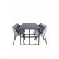 Leif Dining Table , Black Black smoked smoked Glass+Wrinkles Dining Chair , Black Legs , Grey Velvet_6